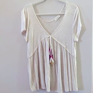 Off white stripe top from lizard thicket boutique
